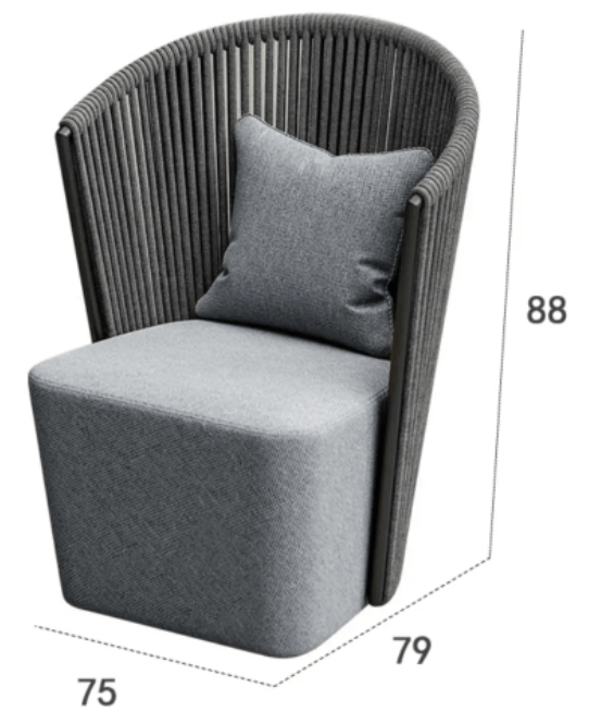 เก้าอี้ 1 ที่นั่ง BUNISE รุ่น CASCADE ขนาด 75&times;79&times;88 ซม. สีเทา
